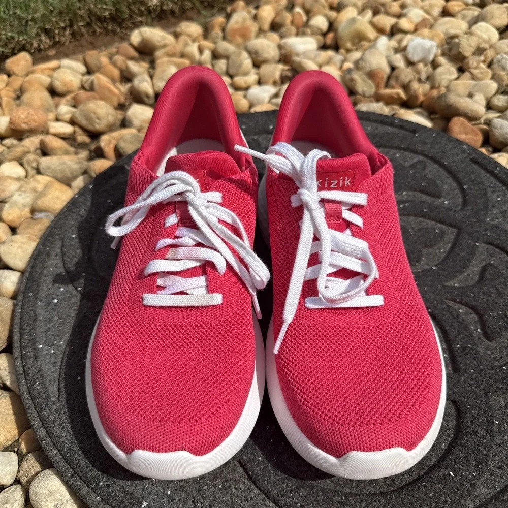 Kizik Athens Women's Size 8 Pink White Hands Free Slip On Athletic Sneaker Shoe